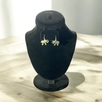 Image 2 of Small Silver Dangle Elephant  Earrings