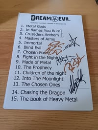 Dream Evil (SWE) Signed Australian Tour 2024 Set List