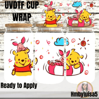 Image 1 of Fun Pooh and piglet UVDTF cup wrap 