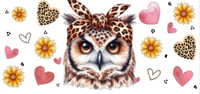 Image 2 of Leopard owl UVDTF cup wrap 