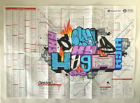 SKYHIGH ORIGINAL GRAFFITI ART ON LARGE RAIL MAP