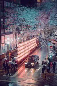 Image 4 of Shibuya and Sakura by night - Fine Art - 10 copies / Signed