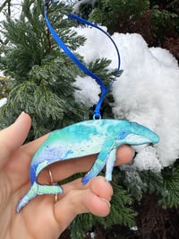 Image 1 of Whale - Wooden Christmas Decoration