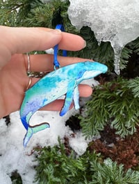 Image 2 of Whale - Wooden Christmas Decoration