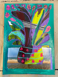 Image 4 of Plant pot and beach mixed media artwork 