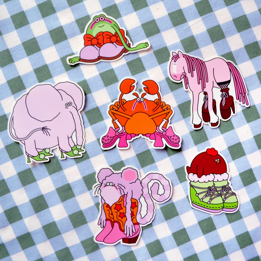 Image of " les animaux tout nu avec juste des chaussures " - Stickers pack