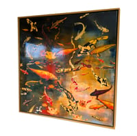 Image 2 of Original Canvas - Koi Pond - 40" x 40"