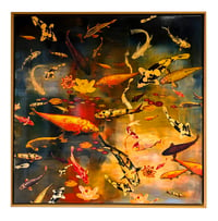 Image 1 of Original Canvas - Koi Pond - 40" x 40"