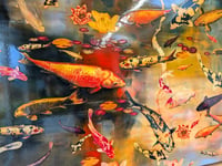 Image 3 of Original Canvas - Koi Pond - 40" x 40"