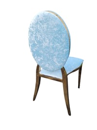 Image 4 of Baby blue velvet lux chair with Gold stainless steel frame 