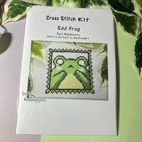 Image 1 of Cute Sad Frog Cross Stitch Kit