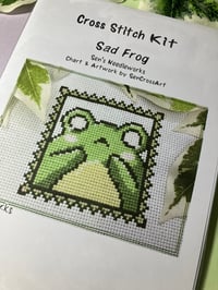 Image 3 of Cute Sad Frog Cross Stitch Kit