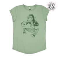 Image 2 of Monkey Women's Roll Sleeve T-Shirt (Organic)