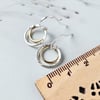 Dainty silver and gold circle earrings