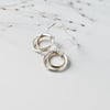 Dainty silver and gold circle earrings