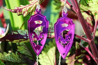 Image 1 of Haurchefant / Fortempts Shield Purple Mirror Earrings