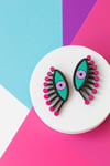 Pendientes Yayoy fucsia y lila