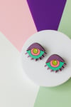 Pendientes ojos pestañas Neptuno
