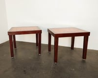 Image 2 of Pair of (2) of 1940s Arts and Crafts Marquetry Tables 