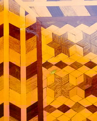 Image 7 of Pair of (2) of 1940s Arts and Crafts Marquetry Tables 