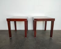 Image 4 of Pair of (2) of 1940s Arts and Crafts Marquetry Tables 