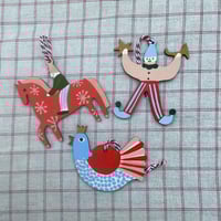 Image 2 of Folk Collection- Set of 3 Decorations - Preorder!
