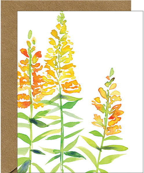 Image of Snapdragon Watercolor Floral Note Card