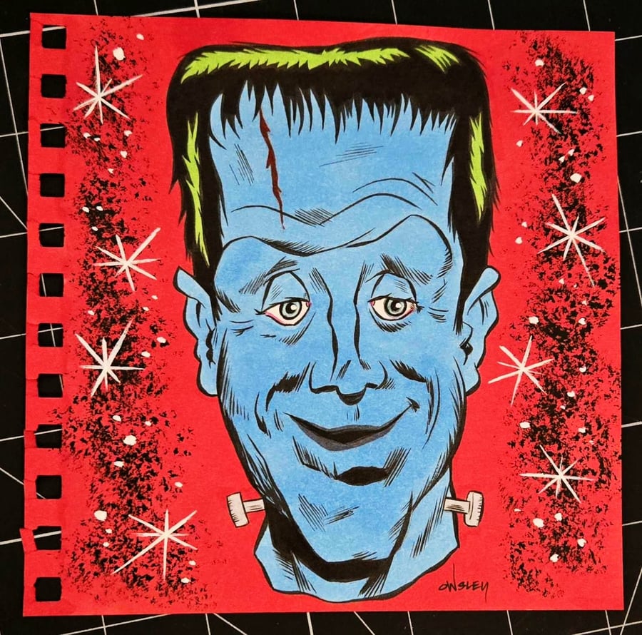Image of HERMAN MUNSTER 6x6 SKETCH BOOK ORIGINAL ARTWORK! THE MUNSTERS!