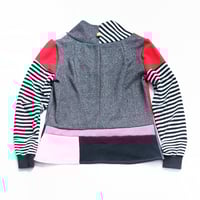 Image 8 of meow christmas cats courtneycourtney adult L large longsleeve patchwork funnel neck sweatshirt xmas 