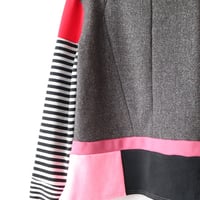 Image 7 of meow christmas cats courtneycourtney adult L large longsleeve patchwork funnel neck sweatshirt xmas 