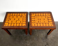Image 1 of Pair of (2) of 1940s Arts and Crafts Marquetry Tables 