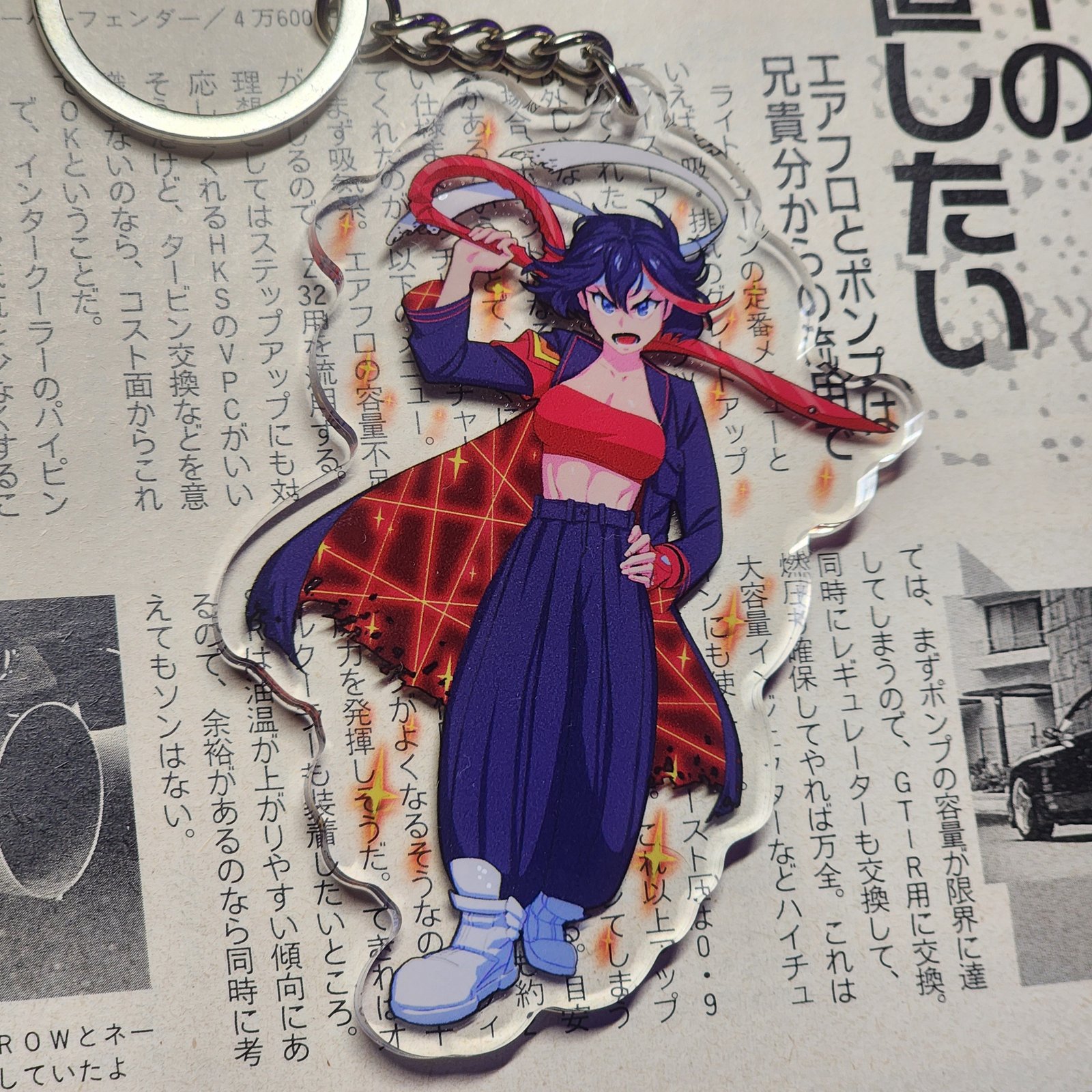 RUKURUKU/霧の湖畔の親子鹿　紅葉　蓄光　オルゴナイトキーホルダー Ryuko Keychain | Lucky Knight ラッキーナイト