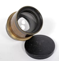 Image 2 of Ross London Rapid Symmetrical Lens 8X5 barrel brass lens + waterhouse stops #4887