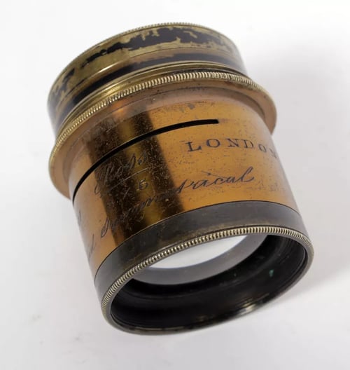 Image of Ross London Rapid Symmetrical Lens 8X5 barrel brass lens + waterhouse stops #4887