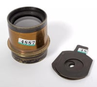 Image 6 of Ross London Rapid Symmetrical Lens 8X5 barrel brass lens + waterhouse stops #4887