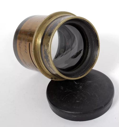 Image of Ross London Rapid Symmetrical Lens 8X5 barrel brass lens + waterhouse stops #4887