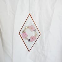 Image 1 of Pressed Flower Suncatcher - Viola and Hydrangea