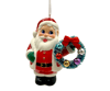Retro Santa with Wreath Christmas Tree Ornament