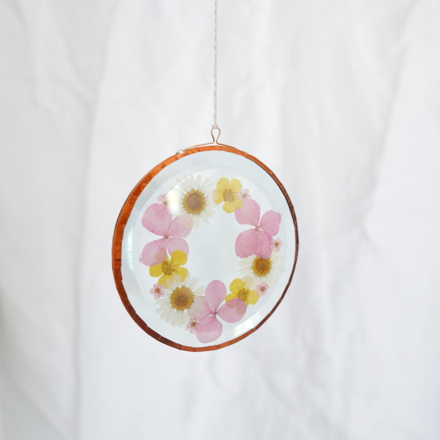 Image of Pressed Flower Suncatcher - Buttercup and Daisy