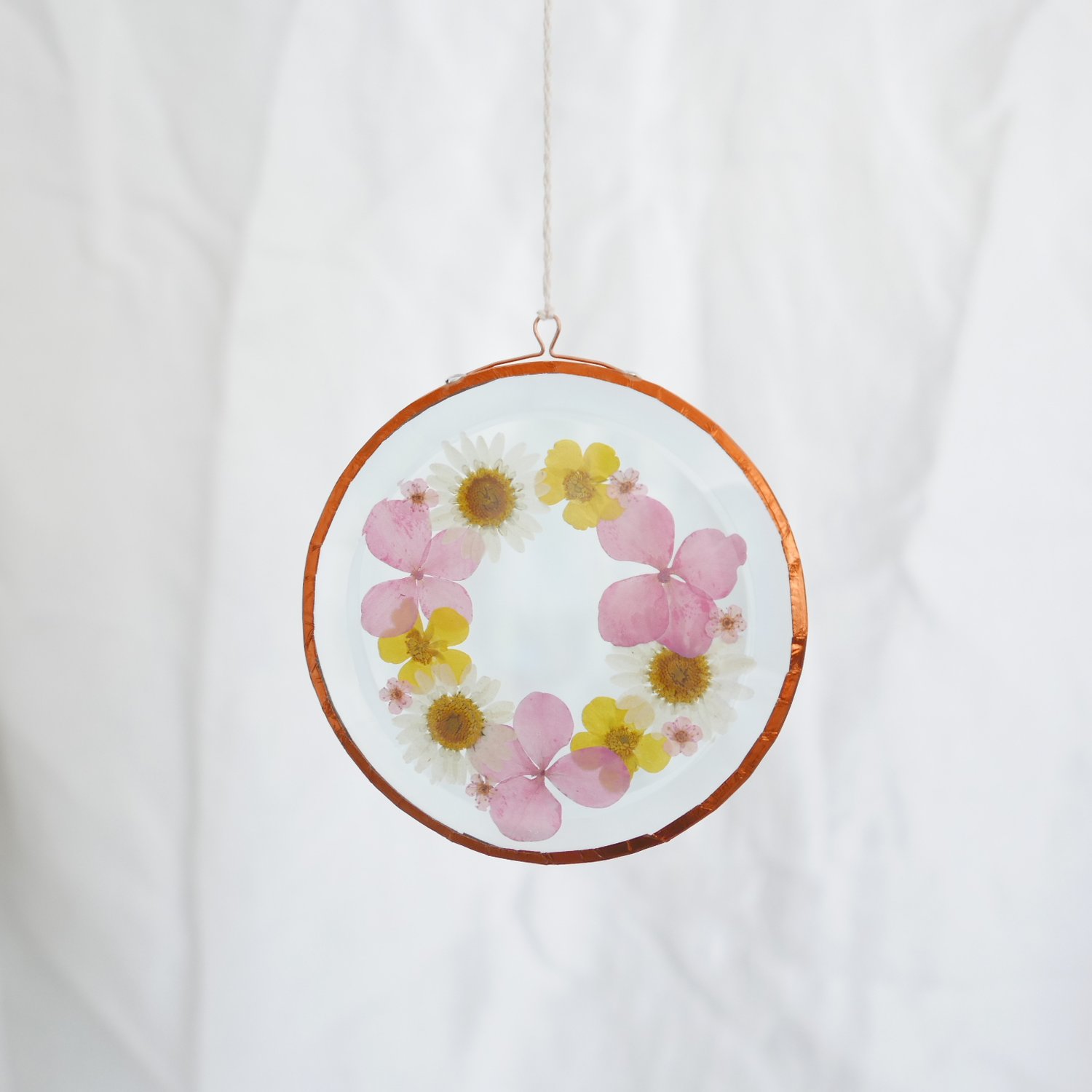 Image of Pressed Flower Suncatcher - Buttercup and Daisy