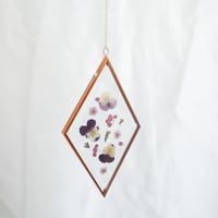 Image 1 of Pressed Flower Suncatcher - Viola and Blossoms