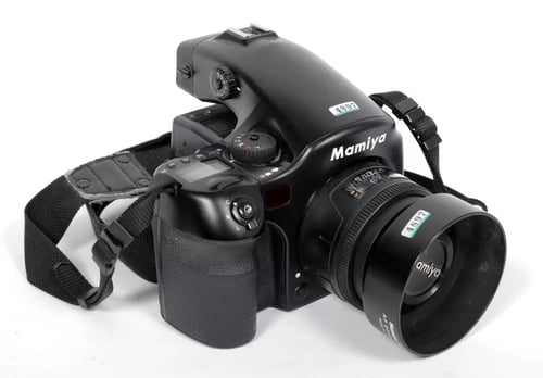 Image of Mamiya AFD 645 6X4.5 medium format camera w/ 80mm lens + 120/220 back #4897