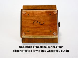 Image of Nightstand Wood Book Holder from Maple and Cherry, Wooden bookmark, Book Stand, Reader Caddy
