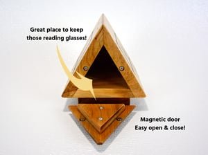 Image of Nightstand Wood Book Holder from Maple and Cherry, Wooden bookmark, Book Stand, Reader Caddy