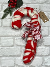 Image 1 of Giant Knit Christmas Candy Cane