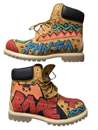 Image 1 of Timberland 6 inch Premium wheat custom made hand painted boots 