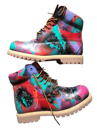 Image 5 of Timberland 6 inch Premium wheat custom made hand painted boots 