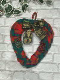 Image 3 of Hand Knitted Christmas Heart Decoration