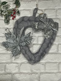 Image 2 of Hand Knitted Christmas Heart Decoration