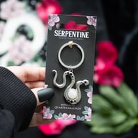 Snake Keyring With Rose Quartz Crystal